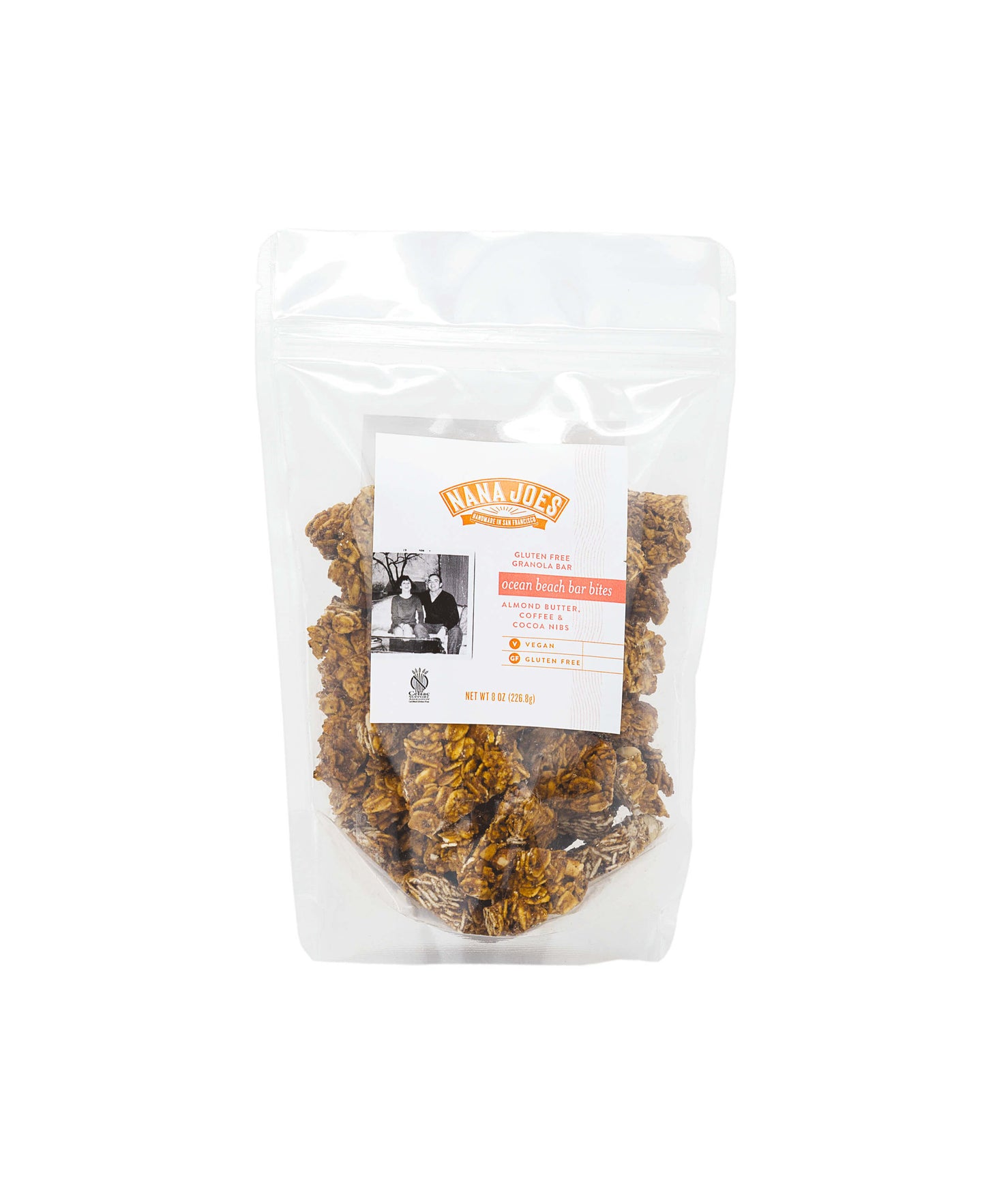 Ocean Beach Granola Bar Bites in a bag on a white background