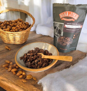 A bowl of Paleo Chocolate Cheer Grain Free, Gluten Free, Vegan Granola by Nana Joes