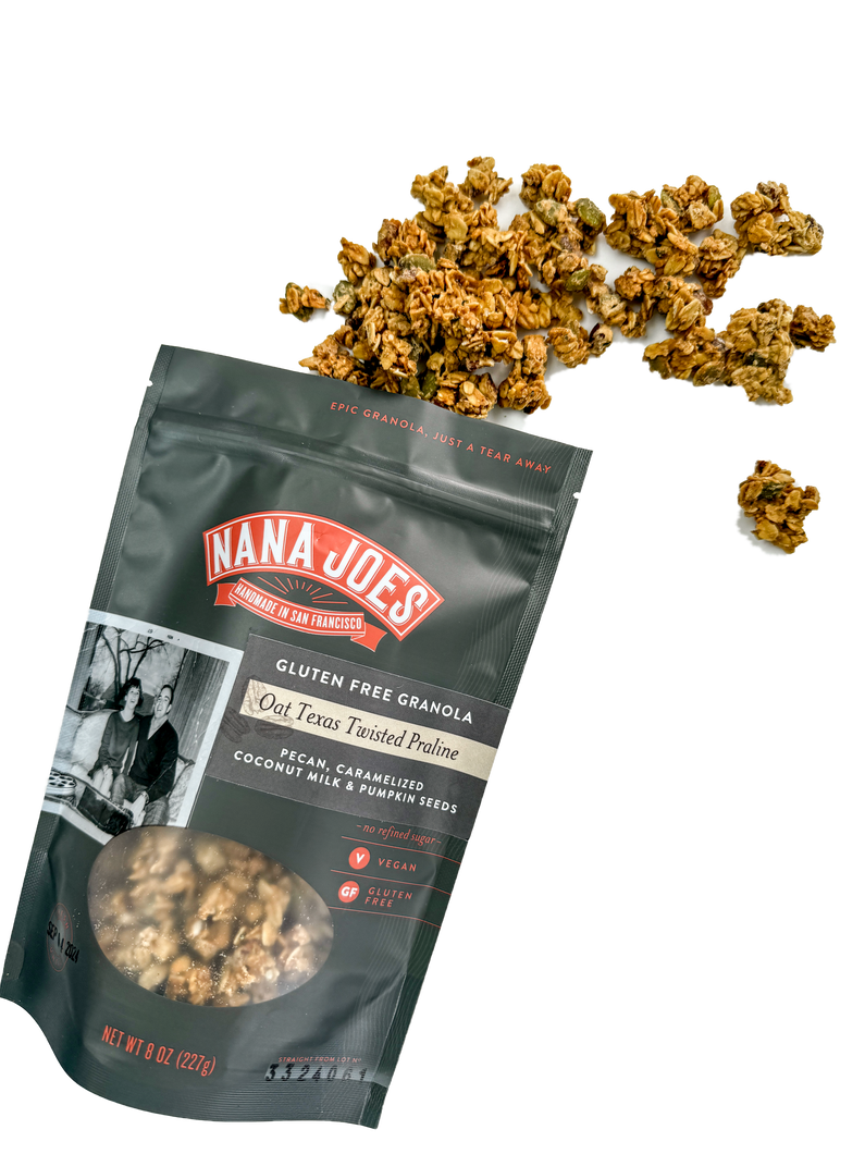 gluten free and grain free, vegan granola by Nana Joes Granola, a close up of delicious granola