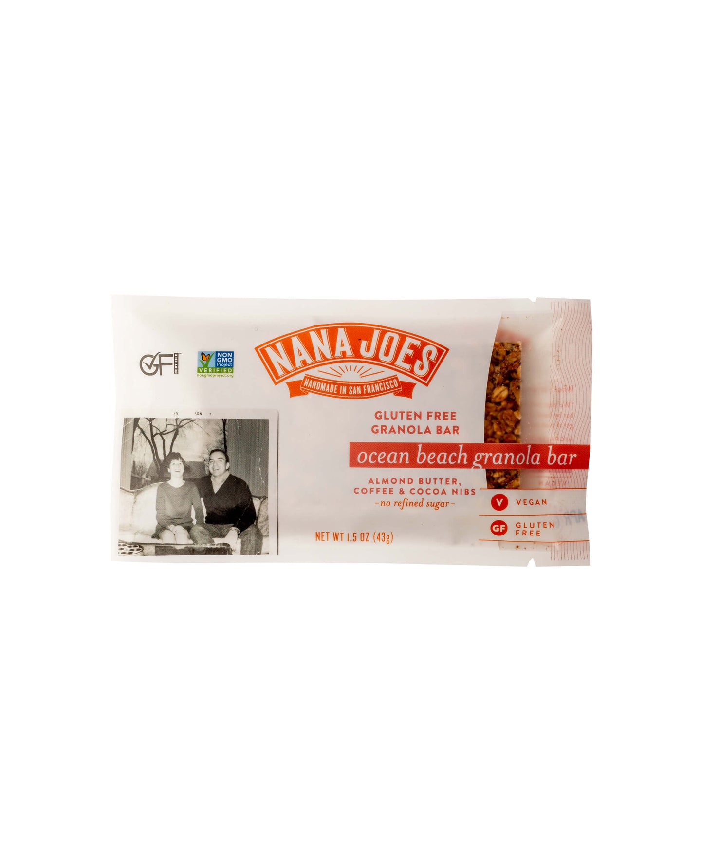 Ocean Beach Granola Bar by Nana Joes Granola on a white background