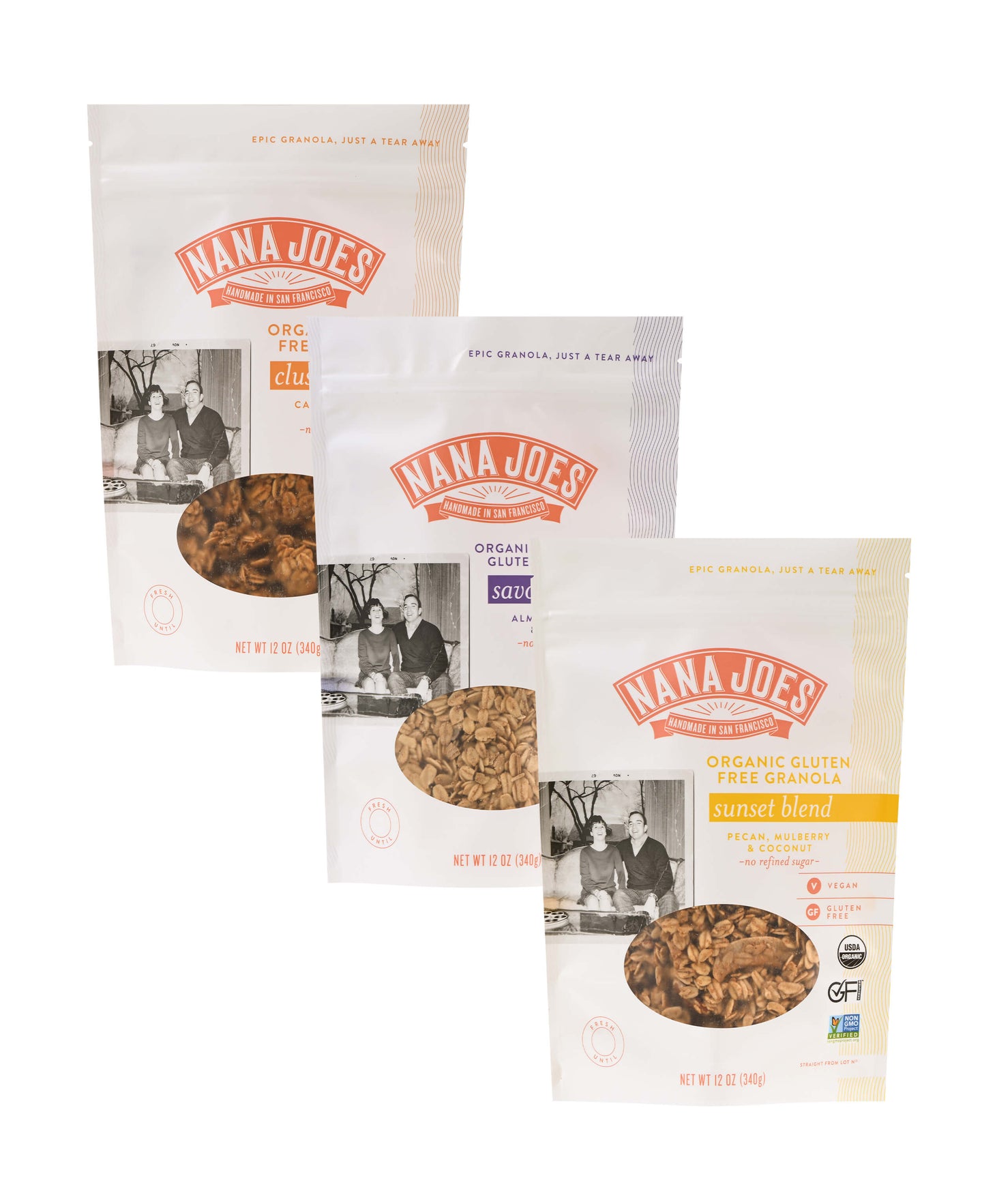 Nana Joes Granola, Original oat blends, variety 3 pack