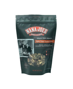 Paleo Texas Twisted Praline blend by Nana Joes Granola, front of back on white background