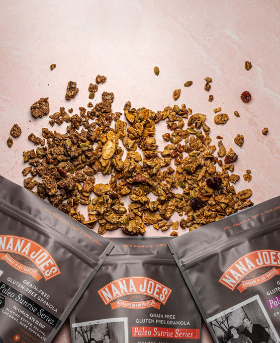 Nana Joes Granola, Variety 3 Pack, Paleo Sunrise Blends spilled