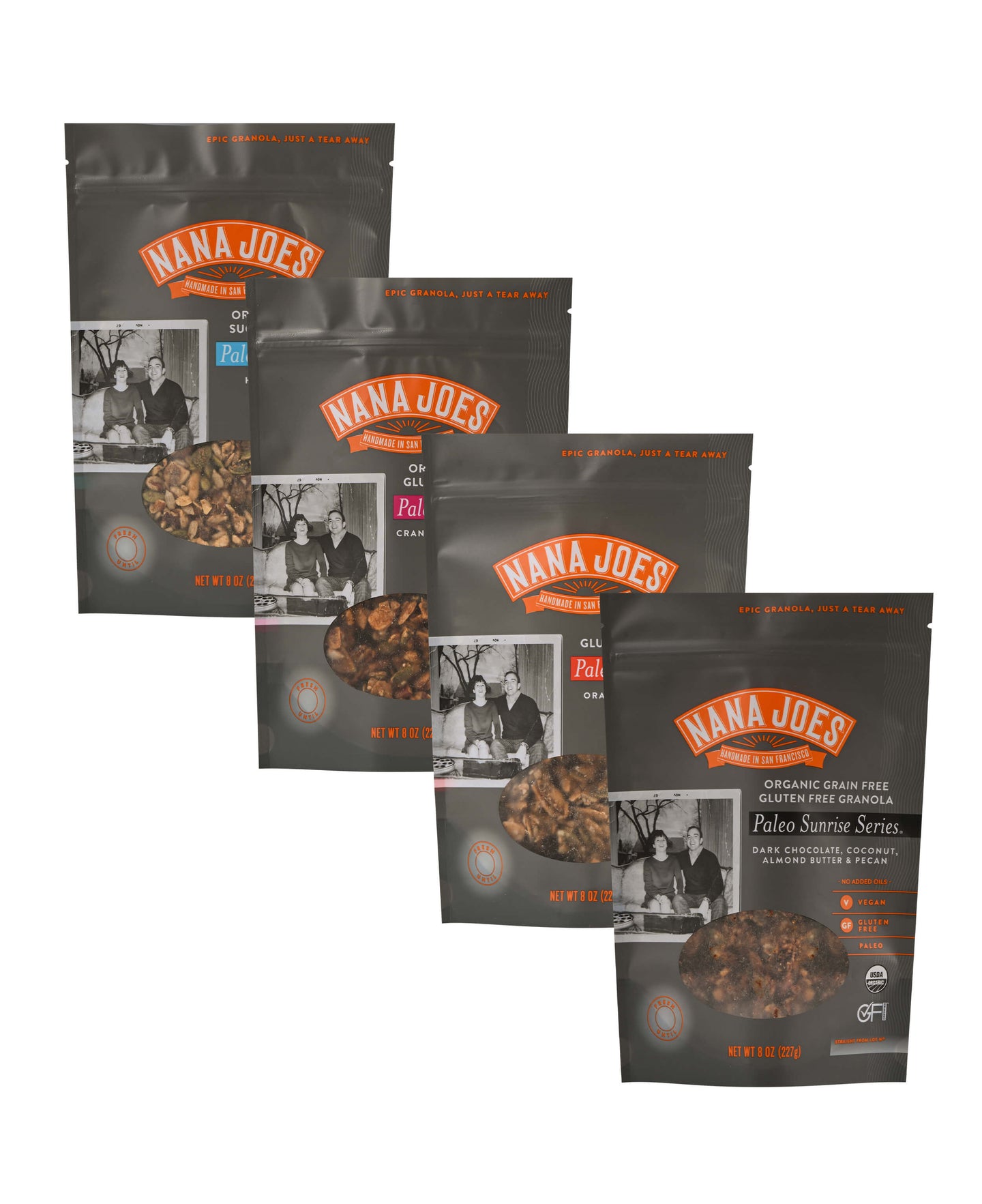 Nana Joes Granola, Variety 4 Pack, Paleo Sunrise Blends