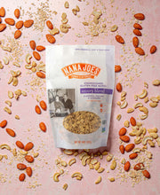 Load image into Gallery viewer, Nana Joes Granola Organic Savory Muesli Blend on pink background with almonds and cashews
