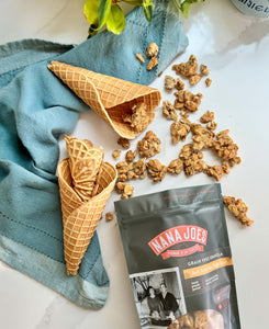 First ever waffle cone granola blend by Nana Joes Granola and Back Porch Paleo