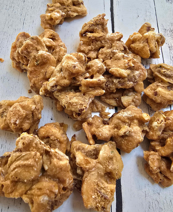 Close up of waffle cone granola blend by Nana Joes Granola and Back Porch Paleo